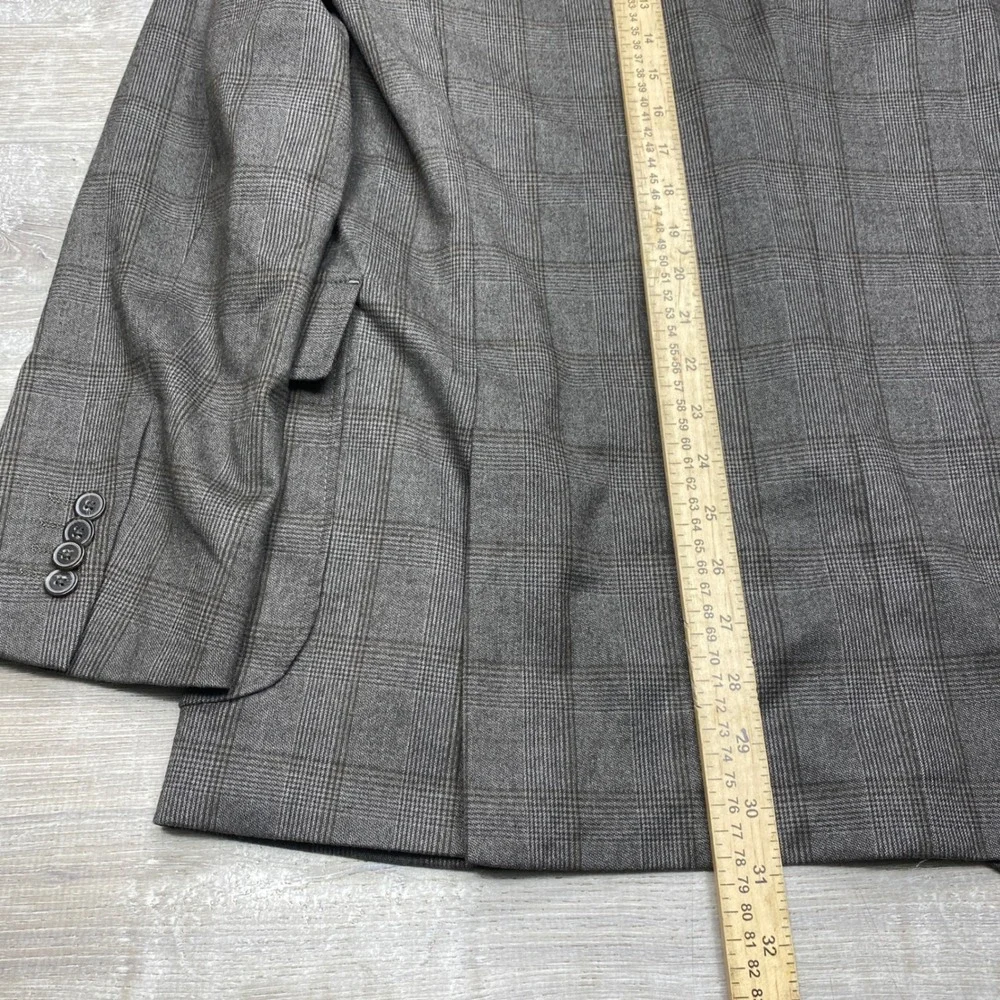 Johnston & Murphy Blazer Mens S Brown Glen Plaid Performance Sport Coat Business